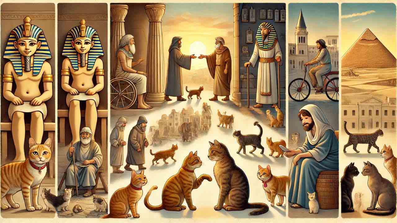 historia de gatos con humanos